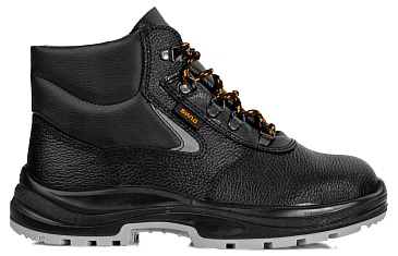 BUILD high ankle leather boots with metallic toe cap and metallic puncture resistant insert