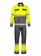 PROZHEKTOR hi-vis  work suit, fluorescent yellow and grey