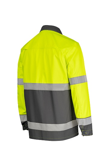 PROZHEKTOR hi-vis  work suit, fluorescent yellow and grey