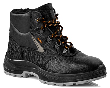 BUILD insulated high ankle leather boots with metallic toe cap and metallic puncture resistant midsole