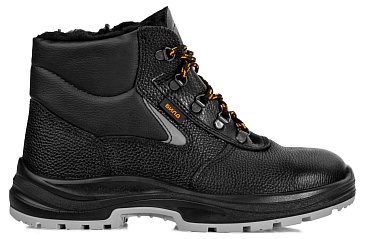 BUILD insulated high ankle leather boots with metallic toe cap and metallic puncture resistant midsole